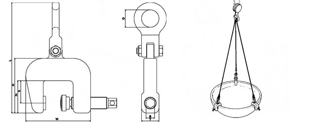 三木SC-N螺旋鎖緊鋼板吊鉗尺寸圖