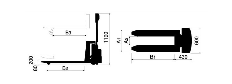 BISHAMON NER電動(dòng)液壓搬運(yùn)車尺寸圖