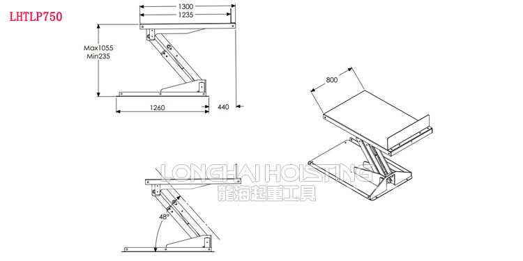 LHTLP750傾斜式升降平臺(tái)參數(shù)
