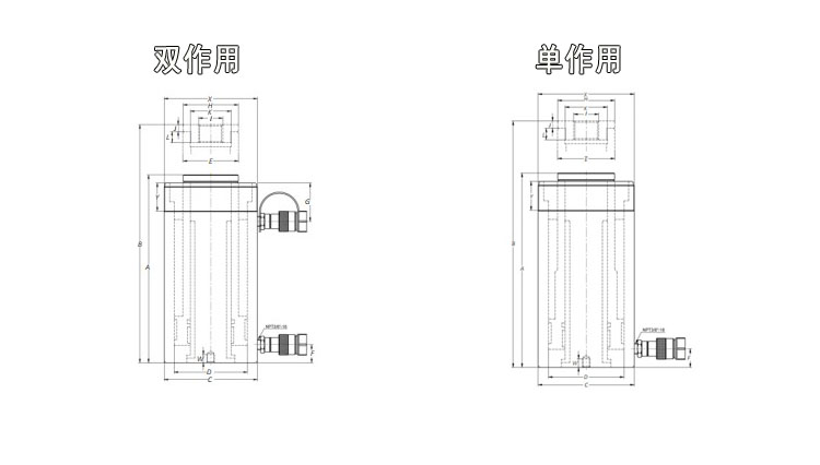 中空分離式千斤頂尺寸