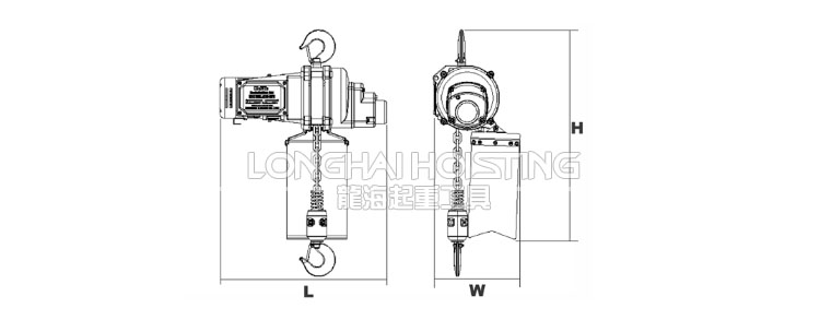 DU-903迷你環(huán)鏈電動(dòng)葫蘆尺寸