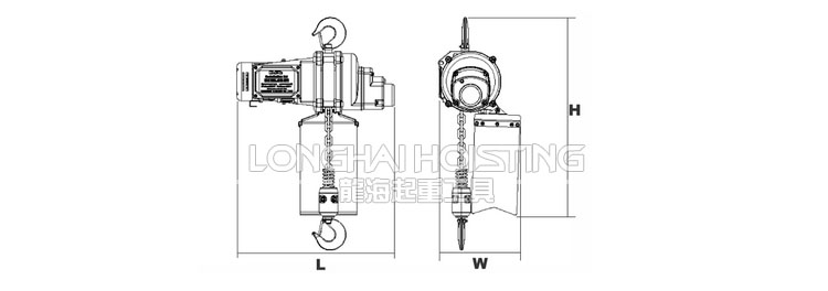 DU-904迷你環(huán)鏈電動(dòng)葫蘆尺寸