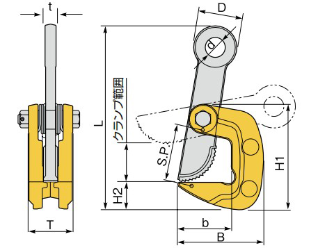 世霸HPC-N水平吊鉗尺寸圖
