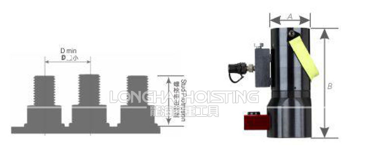 LSPSD型風(fēng)電液壓螺栓拉伸器尺寸