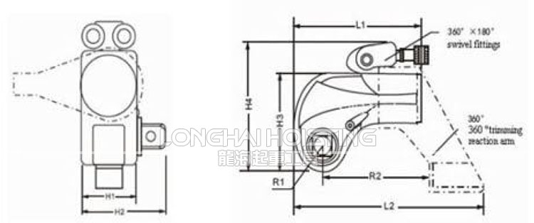 LSPTW型驅(qū)動(dòng)型液壓扭矩扳手尺寸